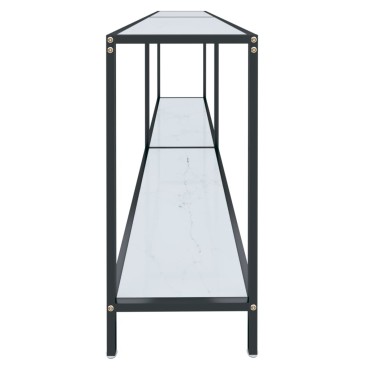 vidaXL Τραπέζι Κονσόλα Λευκό 200x35x75,5cm από Ψημένο Γυαλί 1 τεμ.