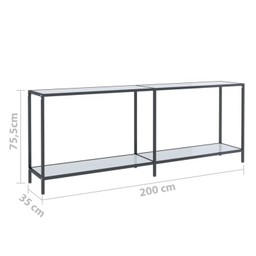 vidaXL Τραπέζι Κονσόλα Λευκό 200x35x75,5cm από Ψημένο Γυαλί 1 τεμ.