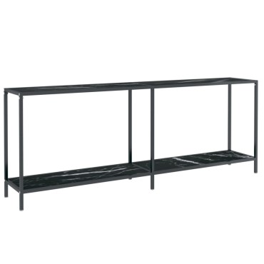 vidaXL Τραπέζι Κονσόλα Μαύρο 200x35x75,5cm από Ψημένο Γυαλί 1 τεμ.