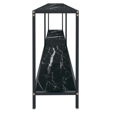 vidaXL Τραπέζι Κονσόλα Μαύρο 200x35x75,5cm από Ψημένο Γυαλί 1 τεμ.
