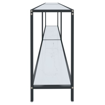 vidaXL Τραπέζι Κονσόλα Λευκό 220x35x75,5cm από Ψημένο Γυαλί 1 τεμ.