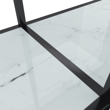 vidaXL Τραπέζι Κονσόλα Λευκό 220x35x75,5cm από Ψημένο Γυαλί 1 τεμ.