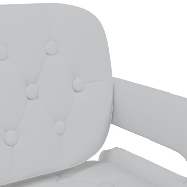 vidaXL Καρέκλες Τραπεζαρίας Περιστρεφόμενες 2 τεμ. Λευκές Συνθ. Δέρμα 58x50x(73-88)cm