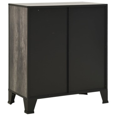 vidaXL Ντουλάπι Αποθήκευσης Γκρι 72x36x82cm Μέταλλο / MDF 1 τεμ.