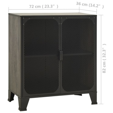 vidaXL Ντουλάπι Αποθήκευσης Γκρι 72x36x82cm Μέταλλο / MDF 1 τεμ.