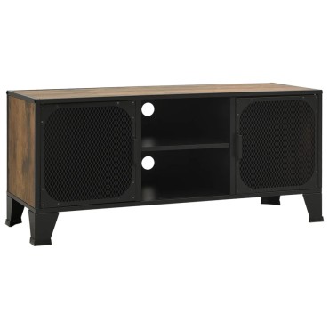 vidaXL Έπιπλο Τηλεόρασης Ρουστίκ Καφέ 105x36x47cm Μέταλλο / MDF