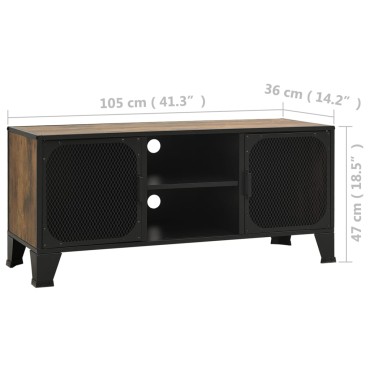 vidaXL Έπιπλο Τηλεόρασης Ρουστίκ Καφέ 105x36x47cm Μέταλλο / MDF