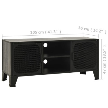 vidaXL Έπιπλο Τηλεόρασης Γκρι 105x36x47cm Μέταλλο / MDF
