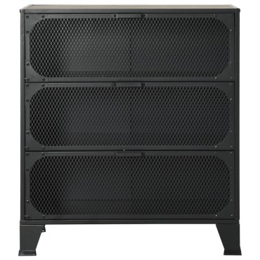 vidaXL Ντουλάπι Αποθήκευσης Γκρι 72x36x82cm Μέταλλο / MDF 1 τεμ.