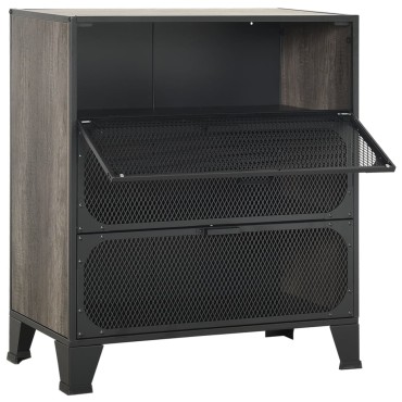 vidaXL Ντουλάπι Αποθήκευσης Γκρι 72x36x82cm Μέταλλο / MDF 1 τεμ.
