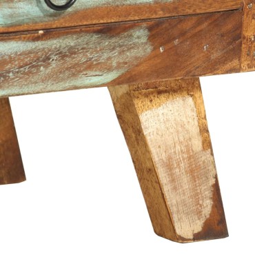 vidaXL Έπιπλο Τηλεόρασης 110x30x40cm Πολύχρωμο από Μασίφ Ανακυκ. Ξύλο