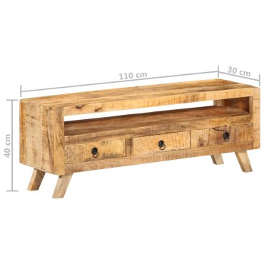 vidaXL Έπιπλο Τηλεόρασης 110x30x40cm από Μασίφ Ξύλο Μάνγκο
