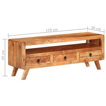 vidaXL Έπιπλο Τηλεόρασης 110x30x40cm από Μασίφ Ξύλο Ακακίας