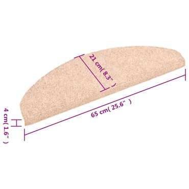 vidaXL Πατάκια Σκάλας Αυτοκόλλητα 15 τεμ. Καφέ 65x21x4εκ. Βελονιασμένο