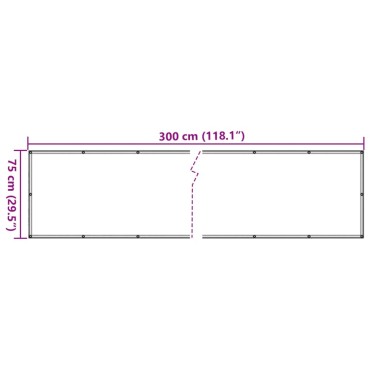 vidaXL Διαχωριστικό Βεράντας Ανθρακί 75 x 300 εκ. από Ύφασμα Oxford