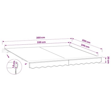 vidaXL Ανταλλακτικό Ύφασμα Τέντας Κρεμ 350x250 εκ. Πολυεστέρας