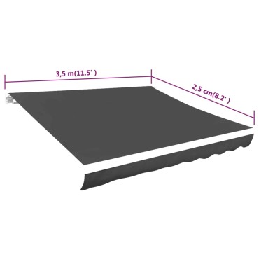 vidaXL Τεντόπανο Ανθρακί 350 x 250 εκ. από Καραβόπανο