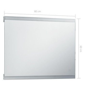 vidaXL Καθρέφτης Μπάνιου Τοίχου με LED/Αισθητήρα Κίνησης 80 x 60 εκ.