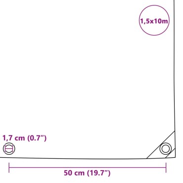 vidaXL Μουσαμάς Μπλε 1,5 x 10 μ. 650 γρ./μ.²