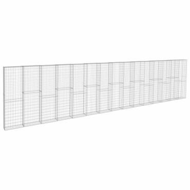 vidaXL Συρματοκιβώτιο Τοίχος 900x50x200cm Γαλβαν.Χάλυβας + Καλύμματα