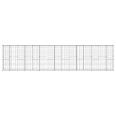 vidaXL Συρματοκιβώτιο Τοίχος 900x50x200cm Γαλβαν.Χάλυβας + Καλύμματα