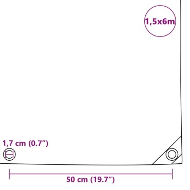 vidaXL Μουσαμάς Πράσινος 1,5 x 6 μ. 650 γρ./μ.²
