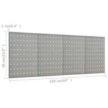 vidaXL Πλάτες Εργαλείων Τοίχου Διάτρητες 4 τεμ. 40 x 58 εκ. Ατσάλινες