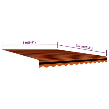 vidaXL Τεντόπανο Πορτοκαλί / Καφέ 300 x 250 εκ. από Καραβόπανο