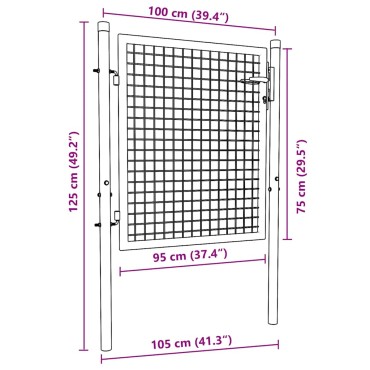 vidaXL Πόρτα Περίφραξης Πράσινη 100 x 75 εκ. Ατσάλινη