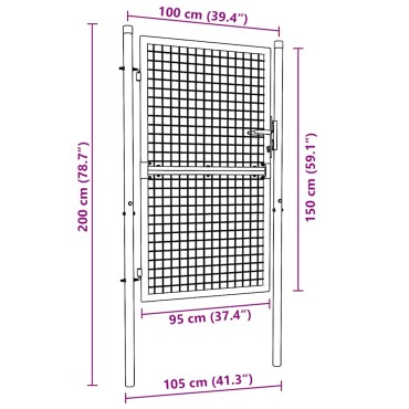 vidaXL Πόρτα Περίφραξης Πράσινη 100 x 150 εκ. Ατσάλινη