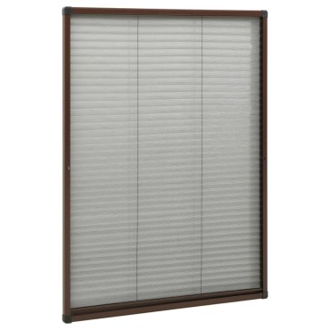 vidaXL Σήτα Παραθύρου Πλισέ Καφέ 80 x 120 εκ. από Αλουμίνιο