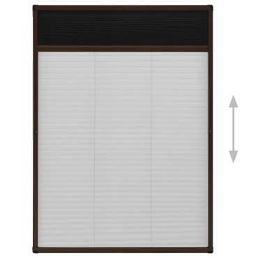 vidaXL Σήτα Παραθύρου Πλισέ Καφέ 80 x 120 εκ. από Αλουμίνιο