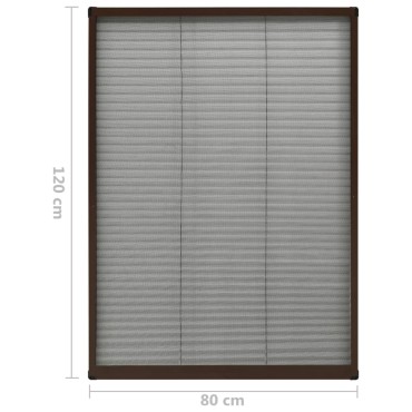 vidaXL Σήτα Παραθύρου Πλισέ Καφέ 80 x 120 εκ. από Αλουμίνιο
