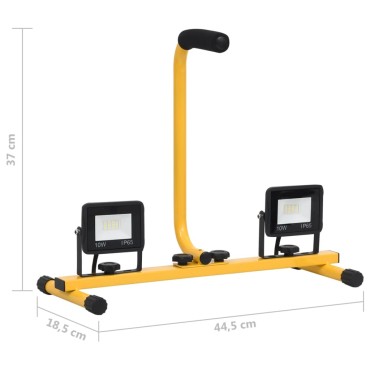 vidaXL Προβολέας LED με Λαβή Ψυχρό Λευκό 2 x 10 W