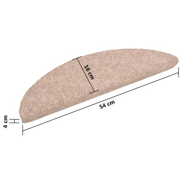 vidaXL Πατάκια Σκάλας Αυτοκόλλητα 5 τεμ. Καφέ 56x17x3 εκ. Βελονιασμένα
