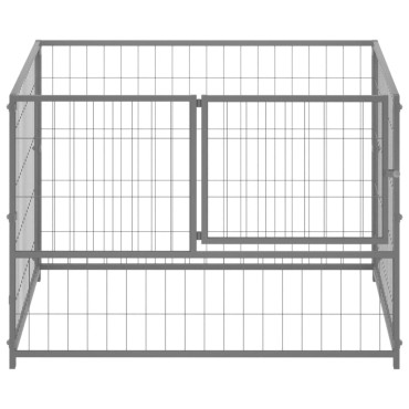 vidaXL Σπιτάκι Σκύλου Ασημί 100 x 100 x 70 εκ. Ατσάλινο