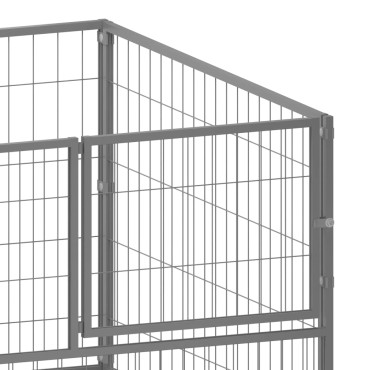 vidaXL Σπιτάκι Σκύλου Ασημί 100 x 100 x 70 εκ. Ατσάλινο