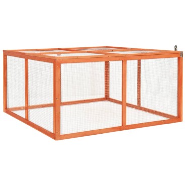 vidaXL Κλουβί Κουνελιών 124 x 120 x 60 εκ. από Μασίφ Ξύλο Ελάτης