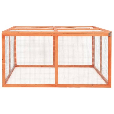 vidaXL Κλουβί Κουνελιών 124 x 120 x 60 εκ. από Μασίφ Ξύλο Ελάτης