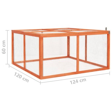 vidaXL Κλουβί Κουνελιών 124 x 120 x 60 εκ. από Μασίφ Ξύλο Ελάτης