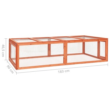 vidaXL Κλουβί Κουνελιών 183 x 90 x 46,5 εκ. από Μασίφ Ξύλο Ελάτης