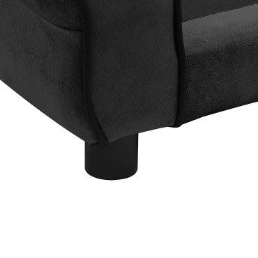 vidaXL Καναπές - Κρεβάτι Σκύλου Μαύρος 72 x 45 x 30 εκ. Βελουτέ