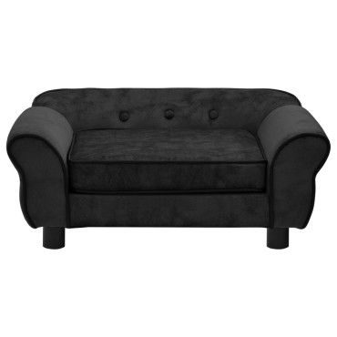 vidaXL Καναπές - Κρεβάτι Σκύλου Μαύρος 72 x 45 x 30 εκ. Βελουτέ
