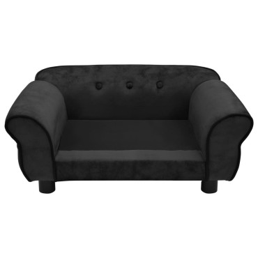 vidaXL Καναπές - Κρεβάτι Σκύλου Μαύρος 72 x 45 x 30 εκ. Βελουτέ