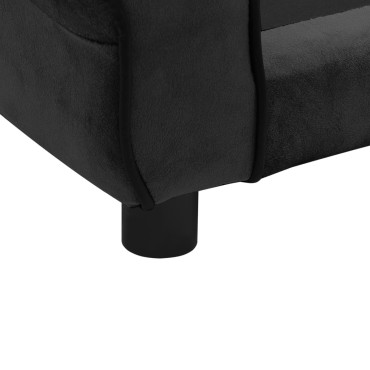vidaXL Καναπές - Κρεβάτι Σκύλου Μαύρος 72 x 45 x 30 εκ. Βελουτέ