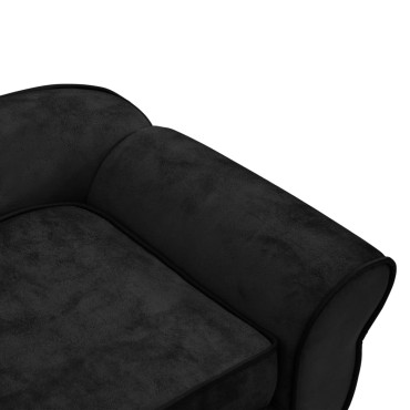 vidaXL Καναπές - Κρεβάτι Σκύλου Μαύρος 72 x 45 x 30 εκ. Βελουτέ