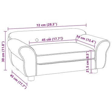 vidaXL Καναπές - Κρεβάτι Σκύλου Σκούρο Γκρι 72 x 45 x 30 εκ. Βελουτέ