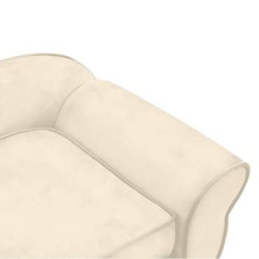 vidaXL Καναπές - Κρεβάτι Σκύλου Κρεμ 72 x 45 x 30 εκ. Βελουτέ