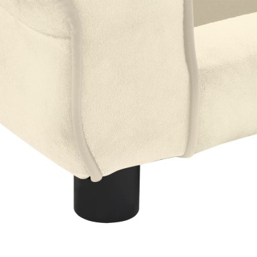 vidaXL Καναπές - Κρεβάτι Σκύλου Κρεμ 72 x 45 x 30 εκ. Βελουτέ