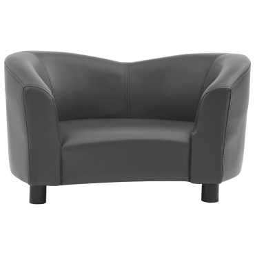 vidaXL Καναπές-Κρεβάτι Σκύλου Γκρι 67x41x39 εκ. από Συνθετικό Δέρμα